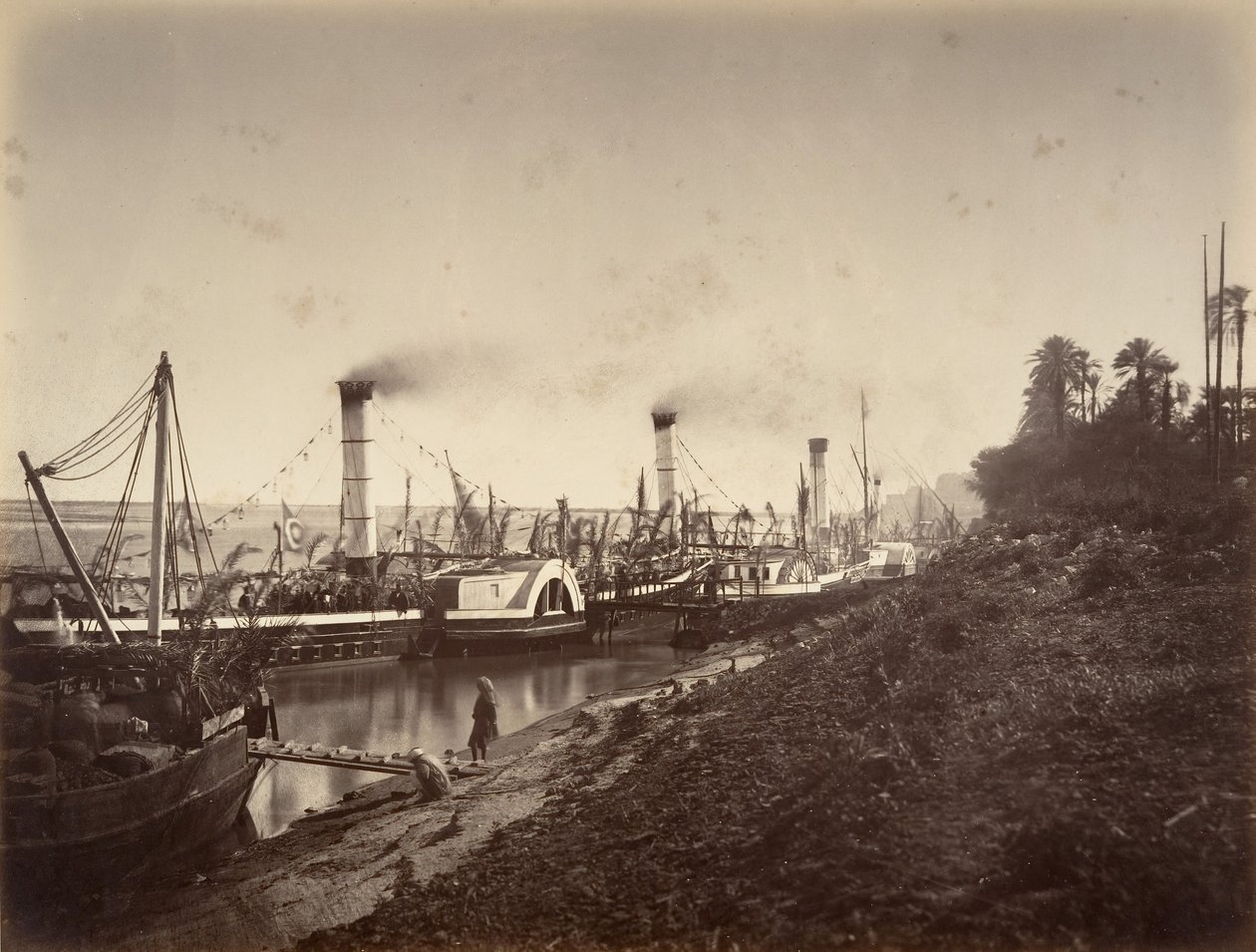 S. A. Ismaïl Pashan juhla LL:n veneillä. A. les princesille, tammikuu 1867, 1867. tekijältä Gustave Le Gray