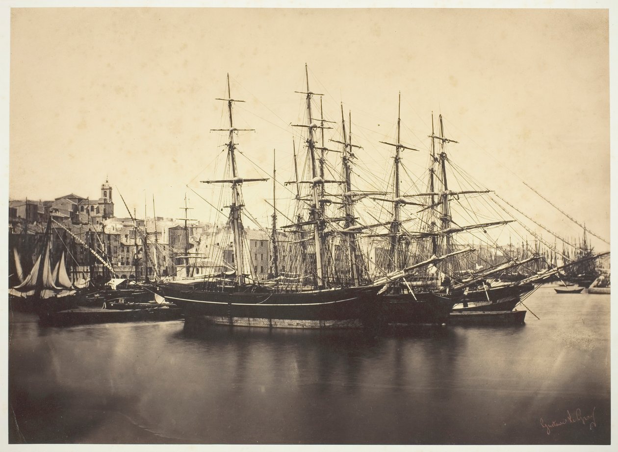 Laivat Sèten satamassa, 1857. tekijältä Gustave Le Gray