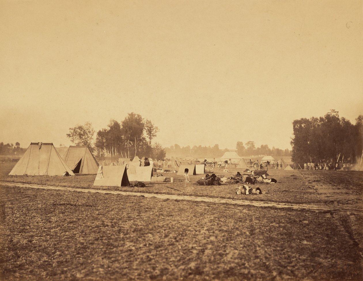 [Teltat ja sotilasvarusteet, Camp de Chalons] tekijältä Gustave Le Gray