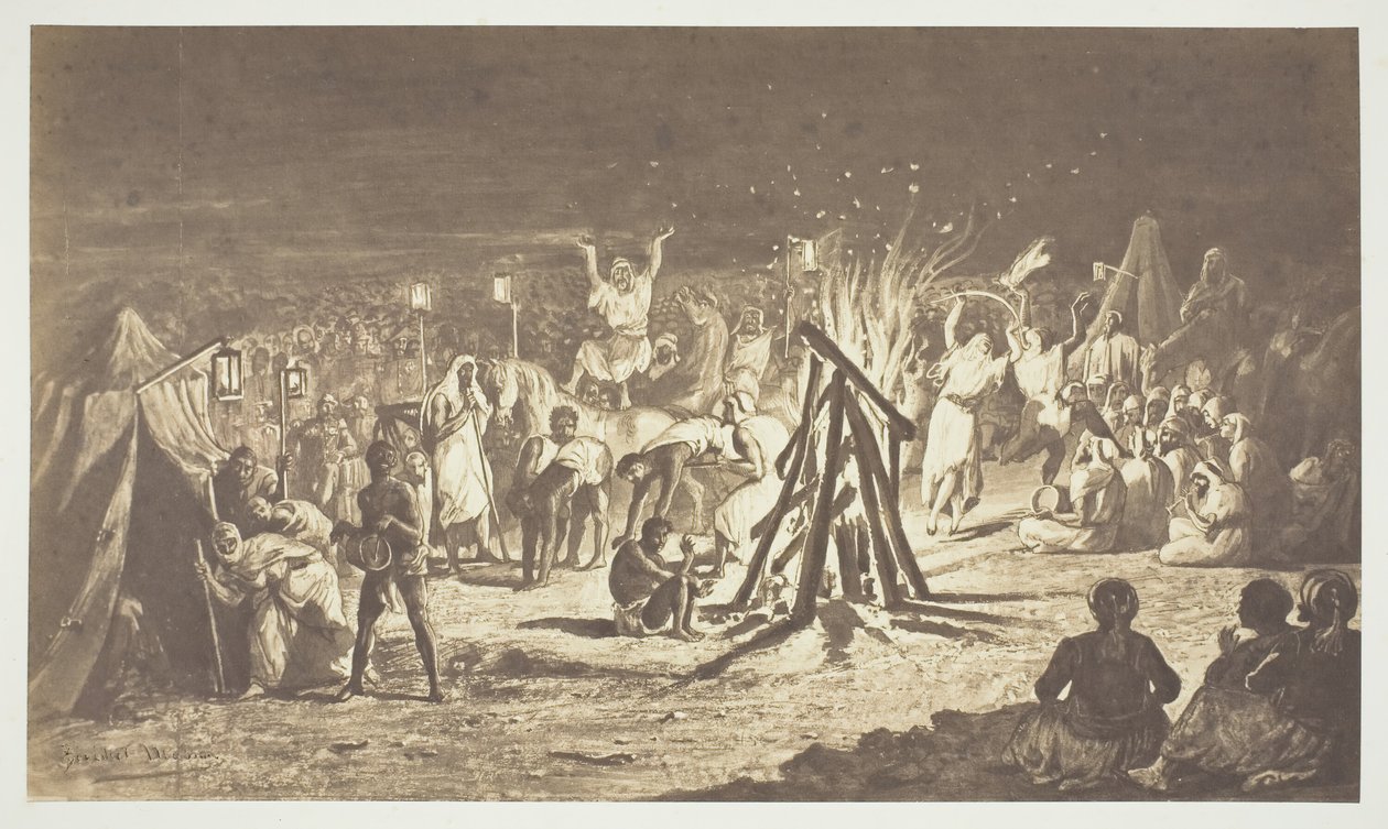 Nimetön [Bénédict Massonin maalaus Camp de Chalonsin nuotiosta], 1857. tekijältä Gustave Le Gray