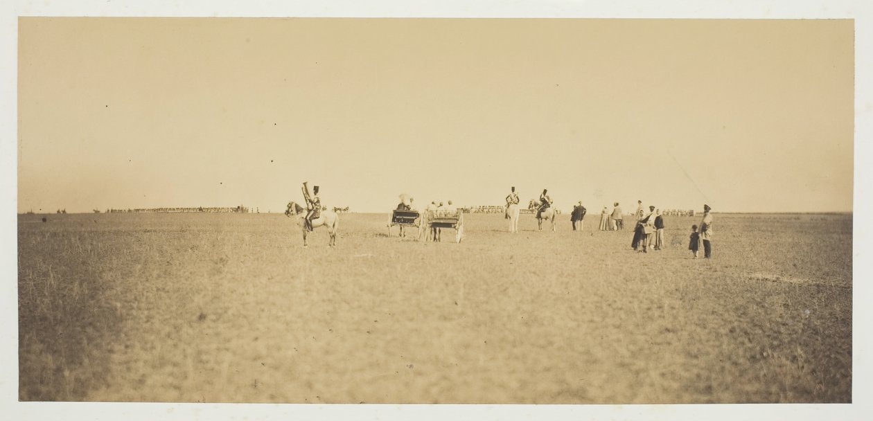 Nimetön [vieraat katsomassa sotilaslentoreita], 1857. tekijältä Gustave Le Gray