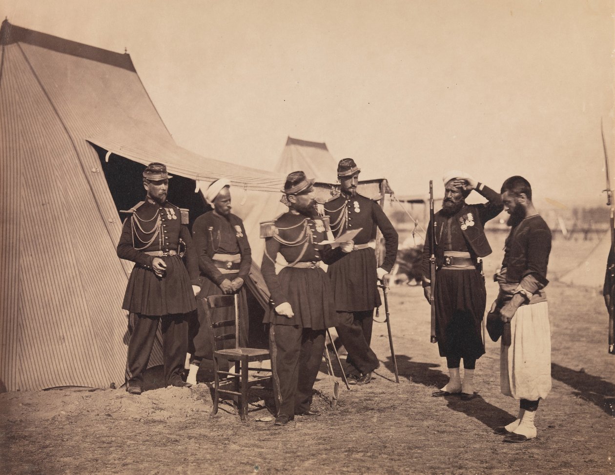 [Zouaves, Camp de Châlons], 1857. tekijältä Gustave Le Gray