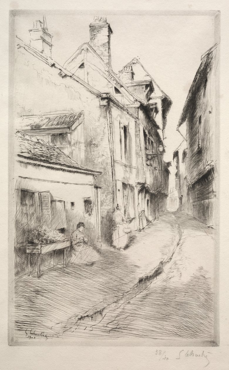 Koulukatu Troyesissa tekijältä Gustave Leheutre