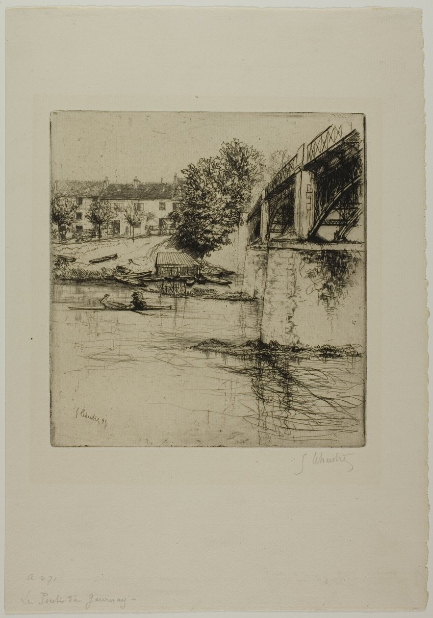 Fournayn silta sivulta katsottuna tekijältä Gustave Leheutre