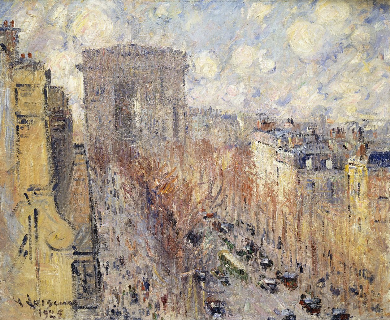 Avenue Friedland, Pariisi, 1925 tekijältä Gustave Loiseau