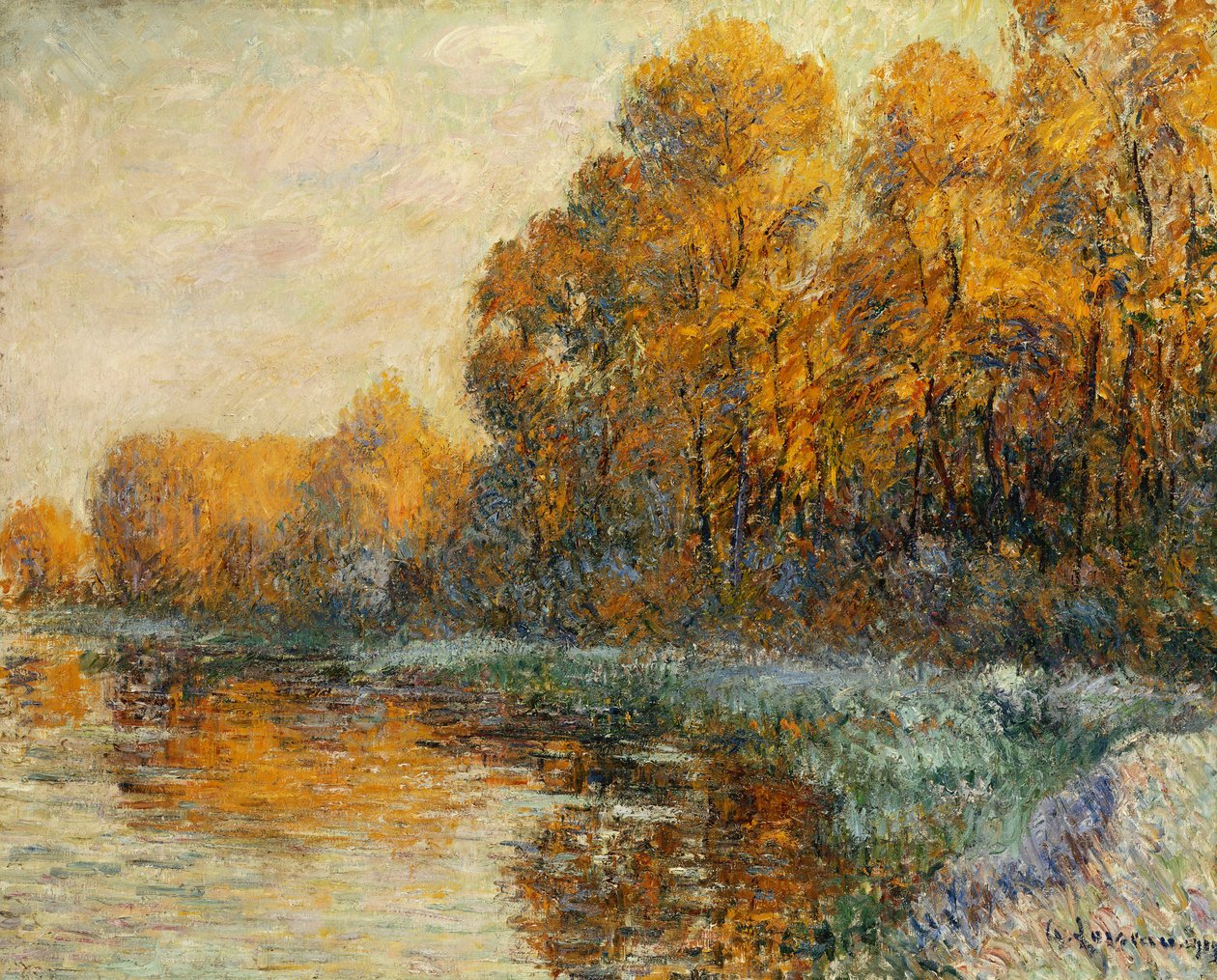 Joen reuna syksyllä; Bords de Riviere en Automne, 1912 tekijältä Gustave Loiseau