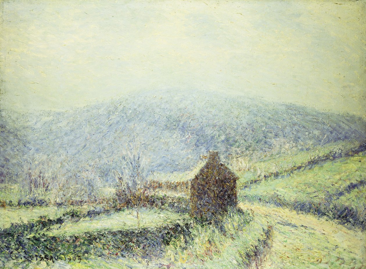Hoar Frost Huelgoatissa, Finisteressä; Valkoinen hyytelö, jossa on Huelgoat Finistere, 1903 tekijältä Gustave Loiseau