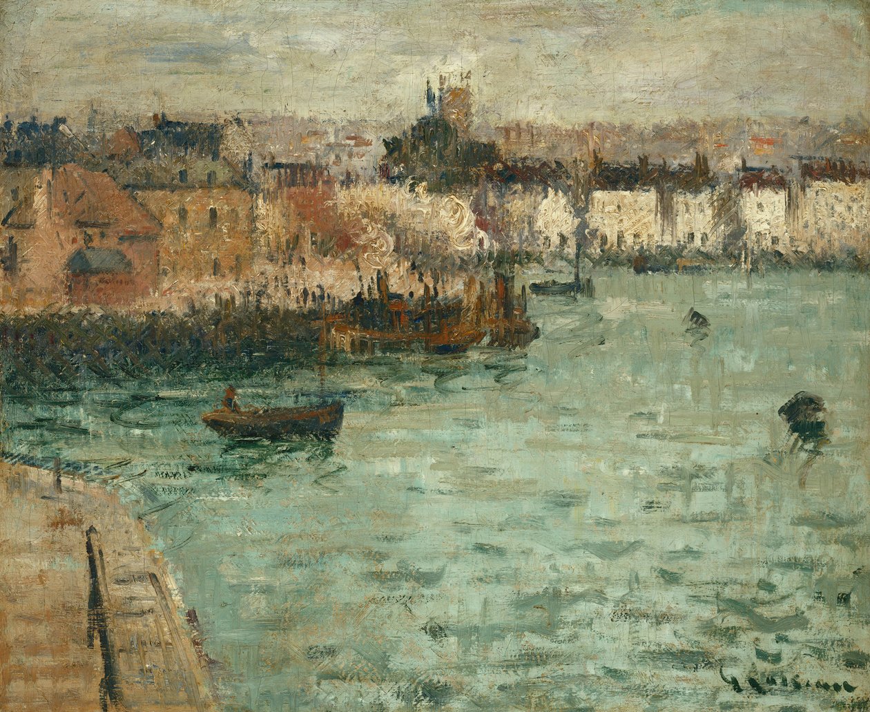 Dieppen sataman edessä; Ennen Dieppe Gatea, 1918-1920 tekijältä Gustave Loiseau