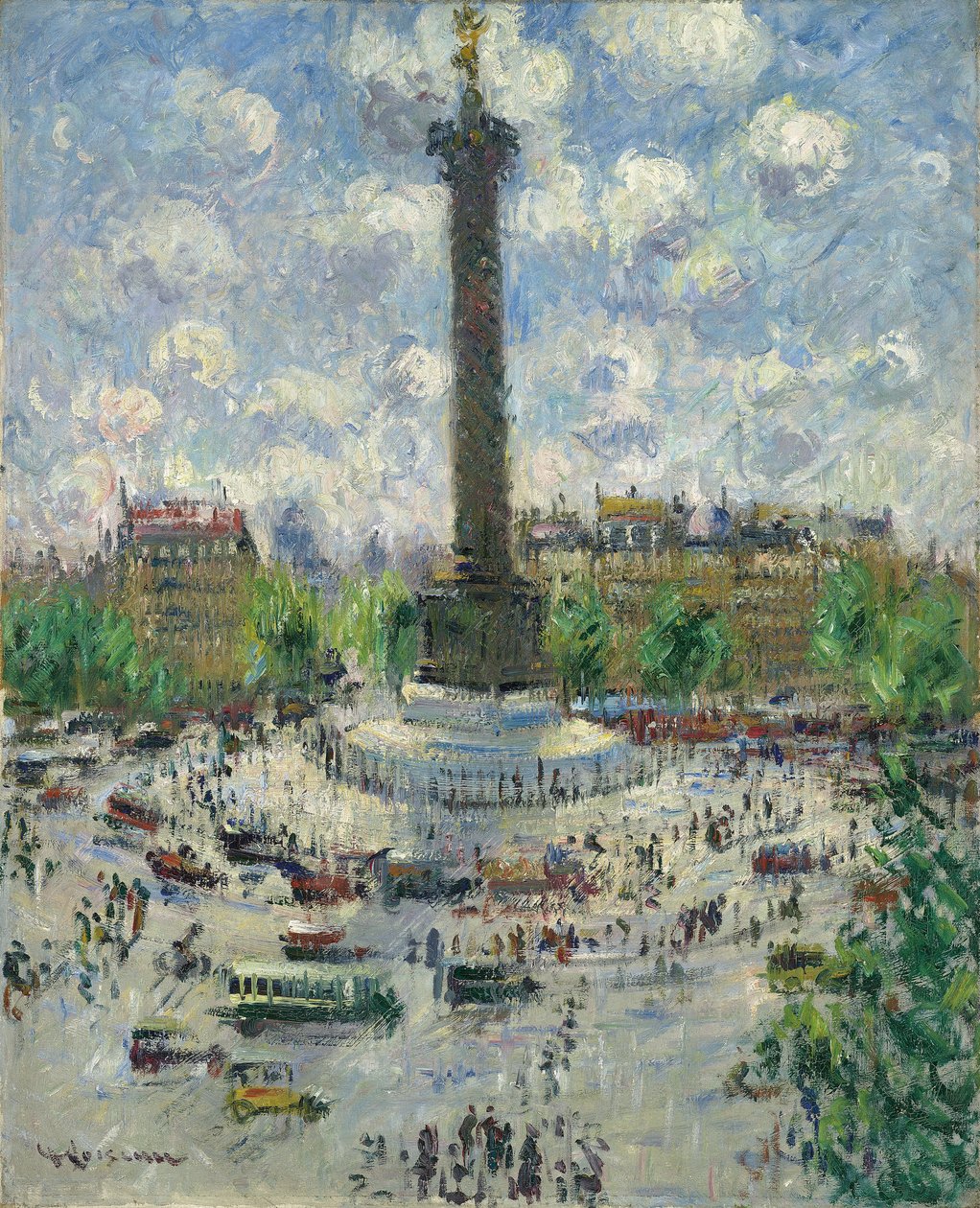 Place de la Bastille, n. 1922 tekijältä Gustave Loiseau
