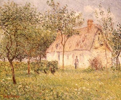 Olkikattoinen mökki tekijältä Gustave Loiseau