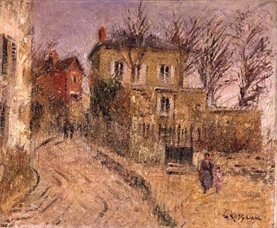 The Village Road (öljy kankaalle) tekijältä Gustave Loiseau