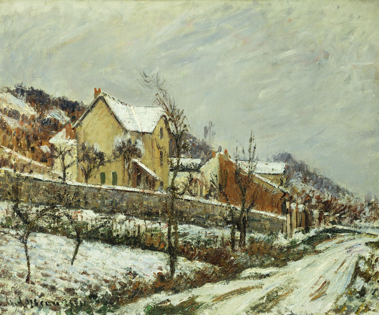 Kylä lumessa; Kylä lumessa, 1911 tekijältä Gustave Loiseau