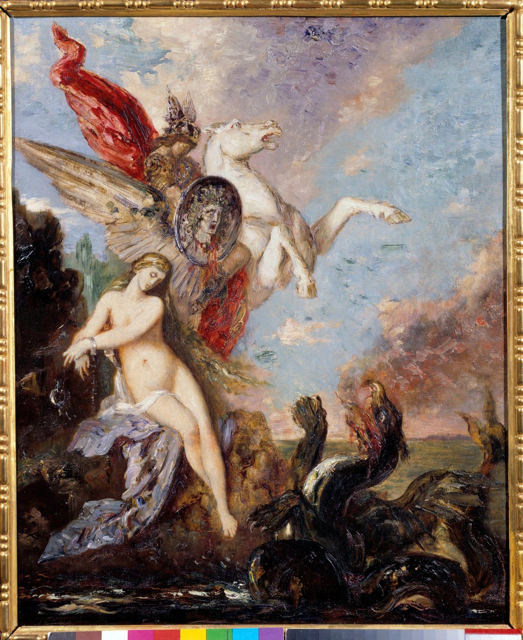 Andromeden ketjutus kallioon on Gustave Moreaun (1826-1898) Persee Paintingin toimittama tekijältä Gustave Moreau