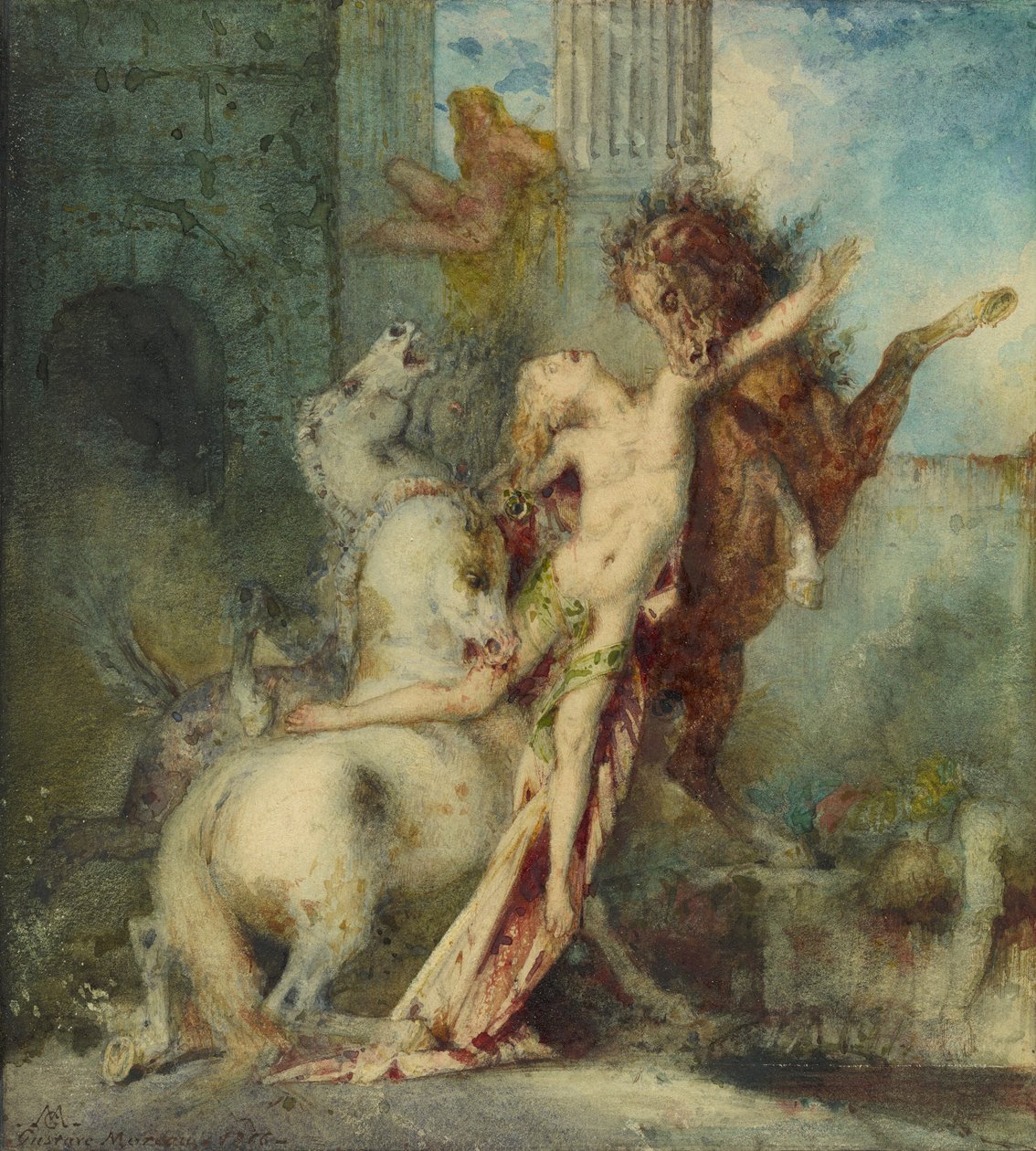 Hevosten syömä Diomedes tekijältä Gustave Moreau