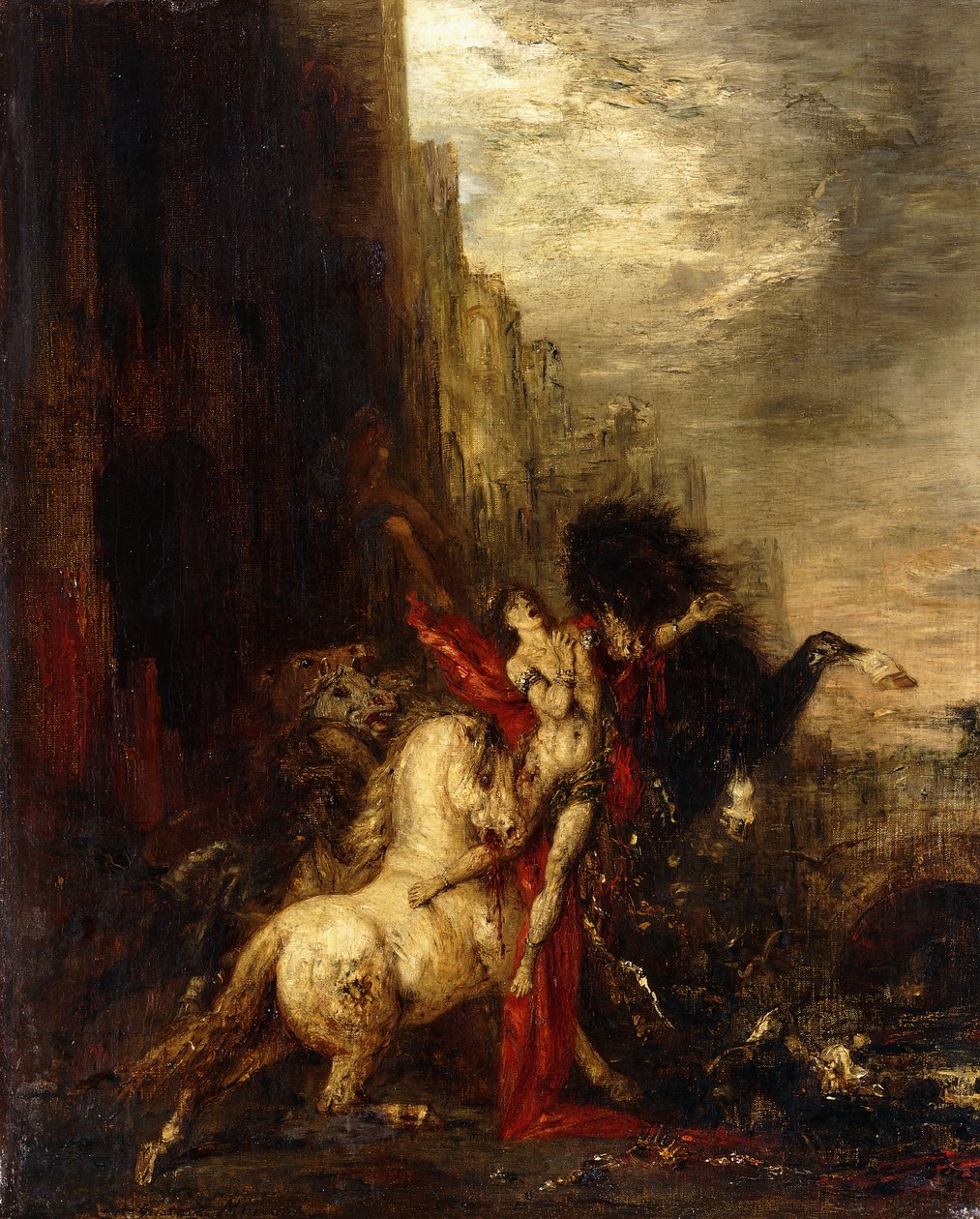Diomedes, jota hevoset syövät, n. 1865-1870 tekijältä Gustave Moreau