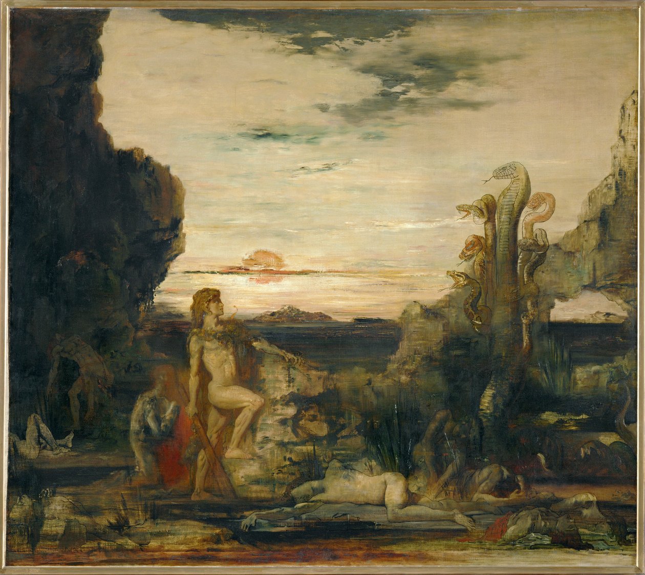Hercules ja Lernaen hydra (maalaus kankaalle) tekijältä Gustave Moreau