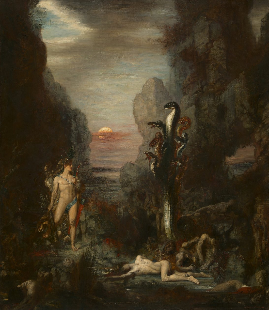 Hercules ja Lernaean Hydra, 187576. tekijältä Gustave Moreau