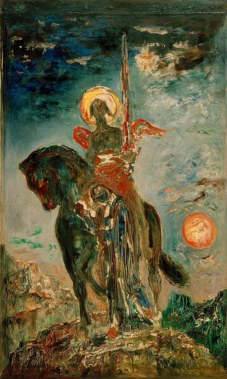 La Parque et l’ange de la mort tekijältä Gustave Moreau