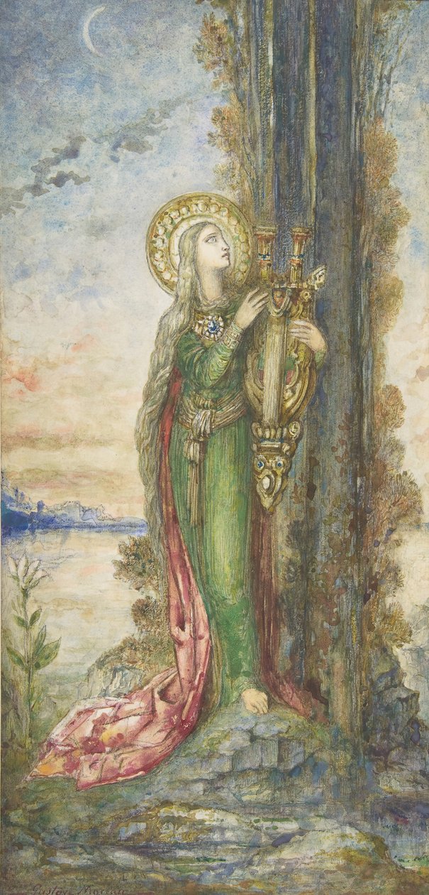 Saint Cecilia, n. 1890-95. tekijältä Gustave Moreau