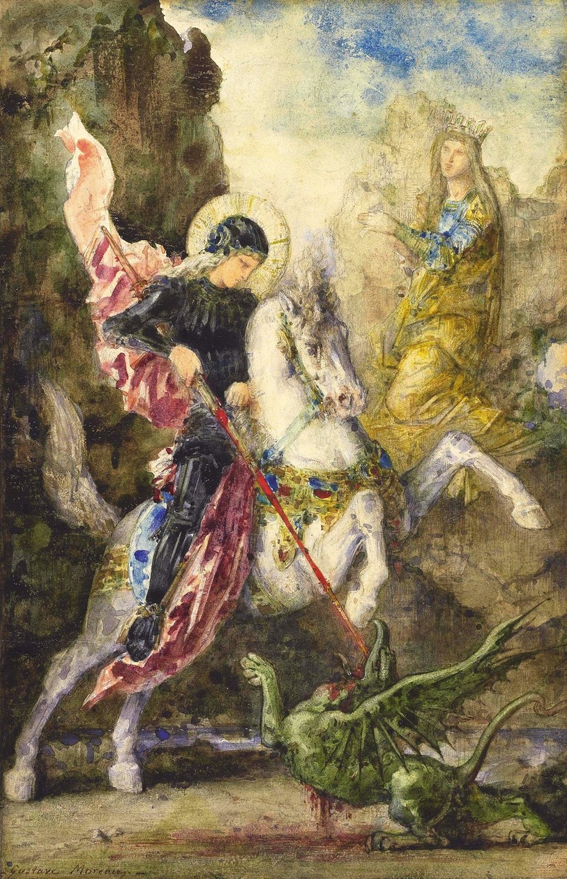 Pyhä Yrjö ja lohikäärme tekijältä Gustave Moreau