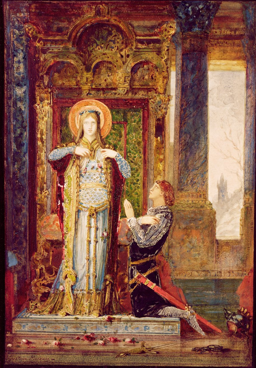 Pyhä Elisabeth Unkarilainen eli Ruusujen ihme, 1879 tekijältä Gustave Moreau