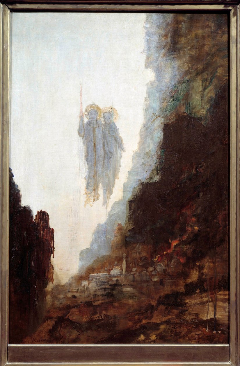 Gustave Moreaun (1826-1898) maalaus Sodoman enkelit tekijältä Gustave Moreau