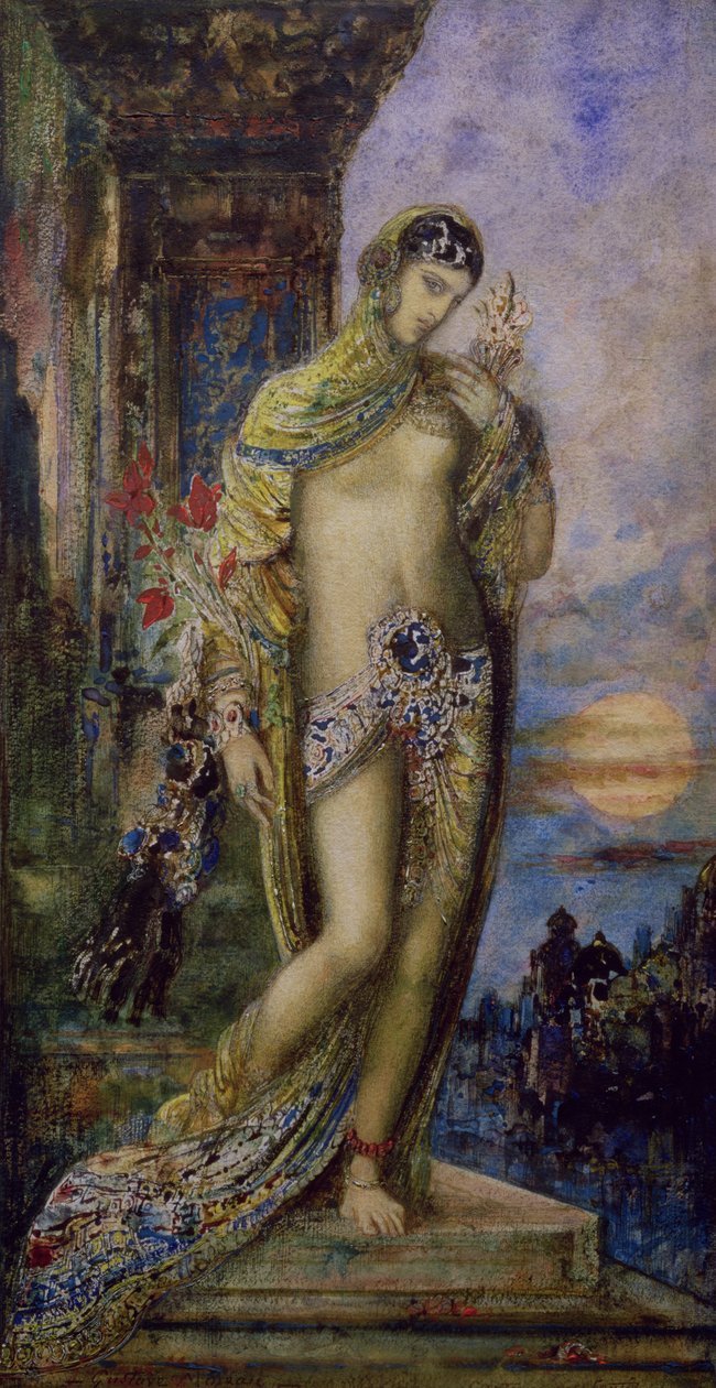 Laulujen laulu: Sulammiten neito (akvarelli) (katso lisätietoja numerosta 83721) tekijältä Gustave Moreau