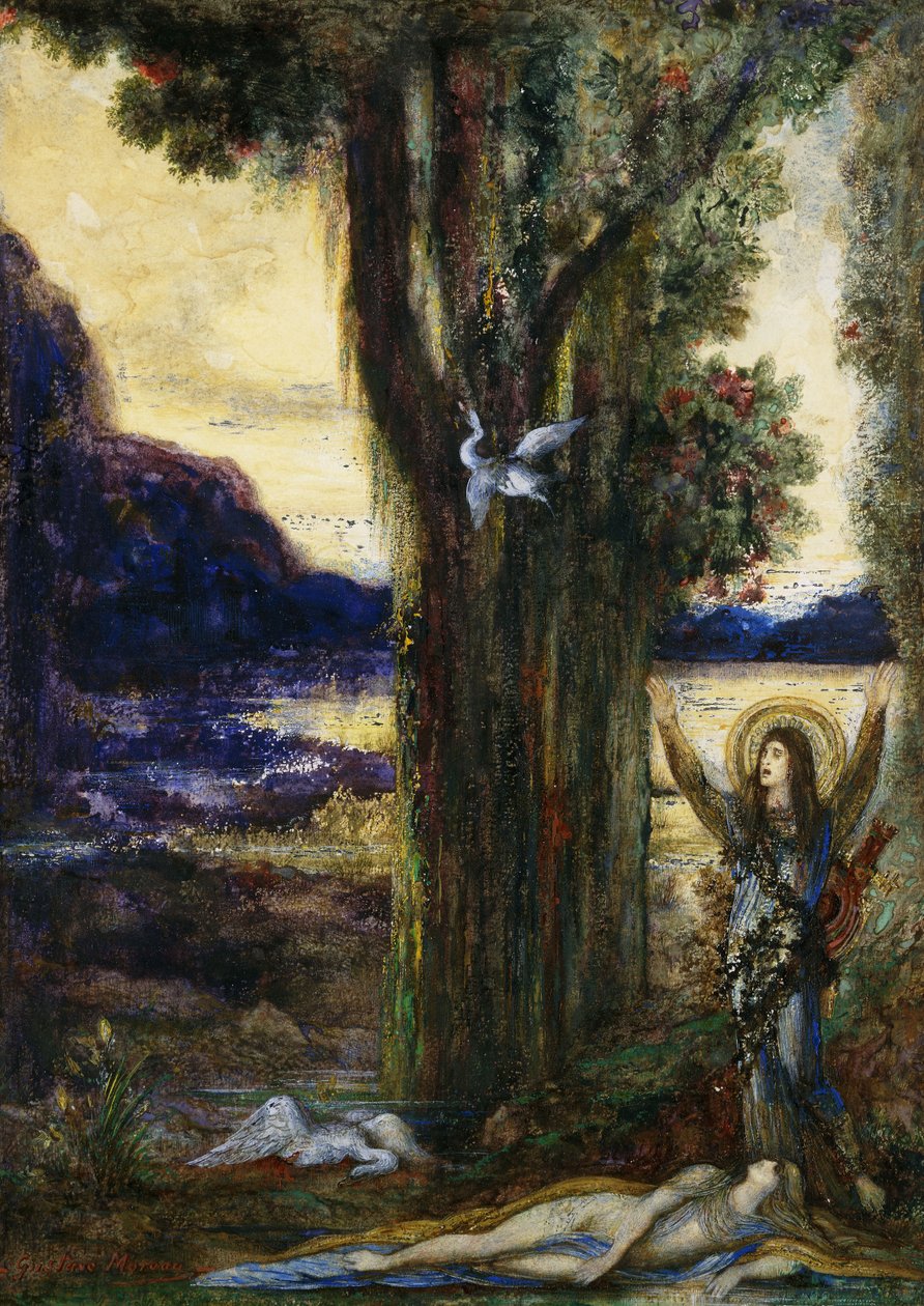 Orpheuksen kyyneleet; Orpheuksen kipu, n. 1887 tekijältä Gustave Moreau