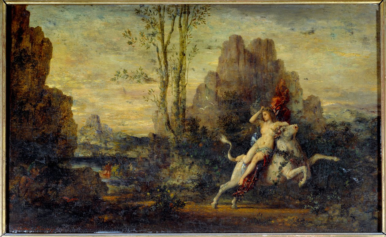 Euroopan kidnappaus. Gustave Moreaun (1826-1898) maalaus tekijältä Gustave Moreau