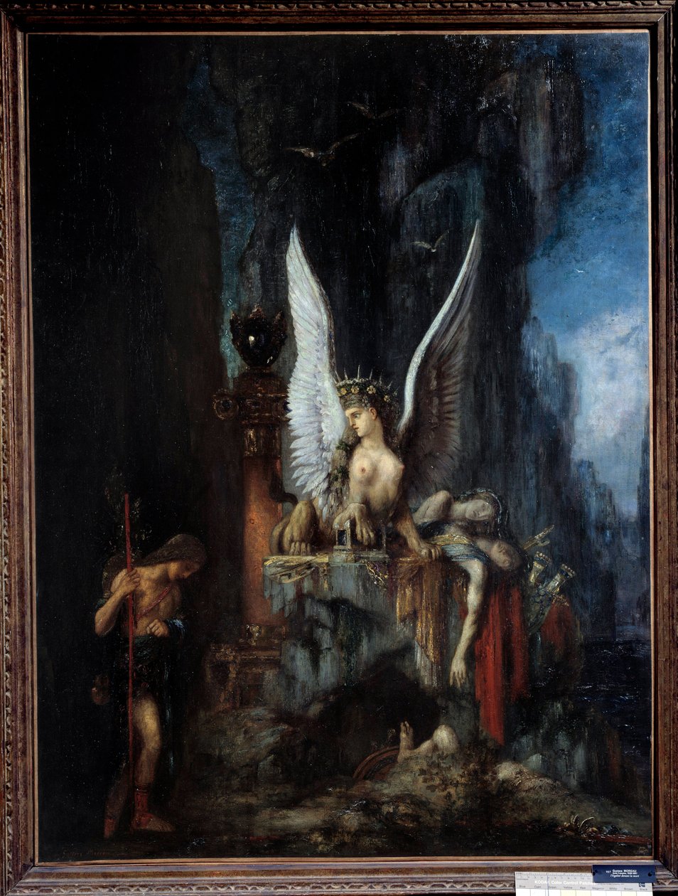 Matkustaja tai Oidipus-matkustaja tai Egalite ennen kuolemaa Oidipus sfinksin edessä. Gustave Moreaun (1826-1898) maalaus 1800-luvun aurinko. 0,93x1,24 m Metz, musee des Beaux Arts. - Matkustaja tai Oidipus Matkustaja tai Tasa-arvo ennen kuolemaa, tekijältä Gustave Moreau