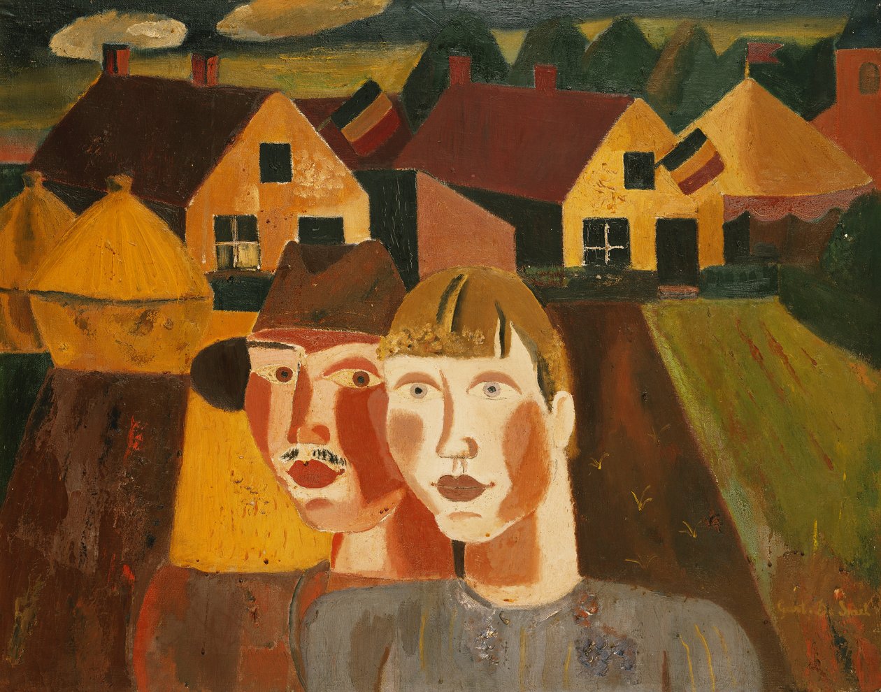 Pariskunta kylässä; Le Couple au Village tekijältä Gustave de Smet