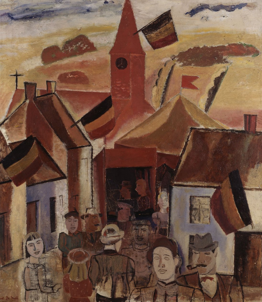 Kyläjuhla, noin 1930 (öljy kankaalle) tekijältä Gustave de Smet
