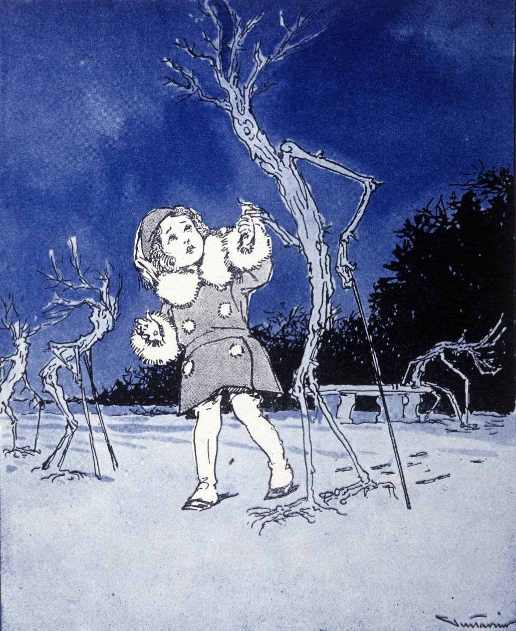 Kuvitus James Matthew Barrien (JM tai J. M. Barrie) tarinaan "La storia di Peter Pan" tekijältä Gustavo Gustavino Rosso