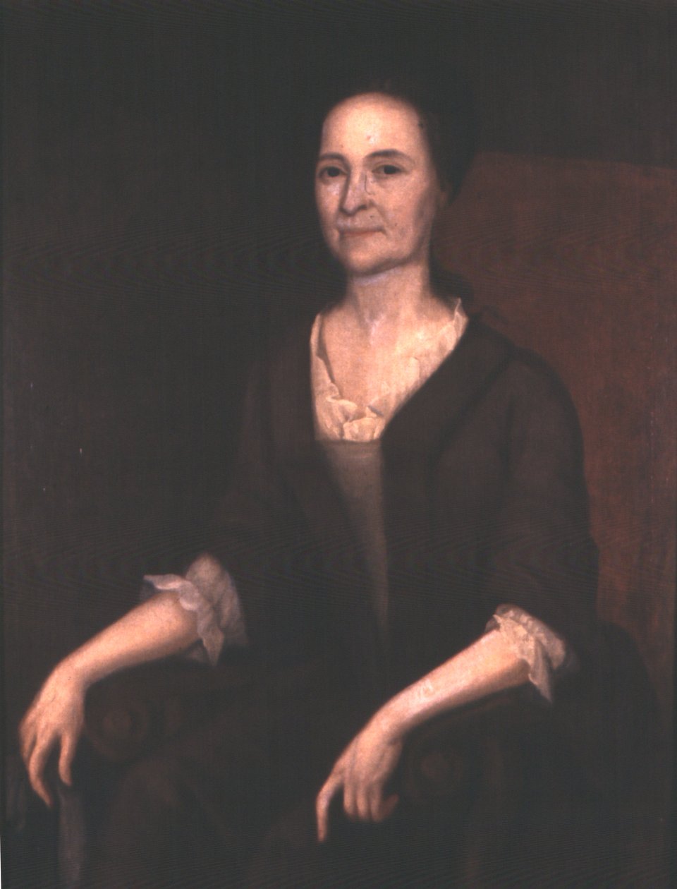 Rouva Gustavus Hesselius (Lydia Getchel Hesselius), n. 1740 (öljy kankaalle) tekijältä Gustavus Hesselius
