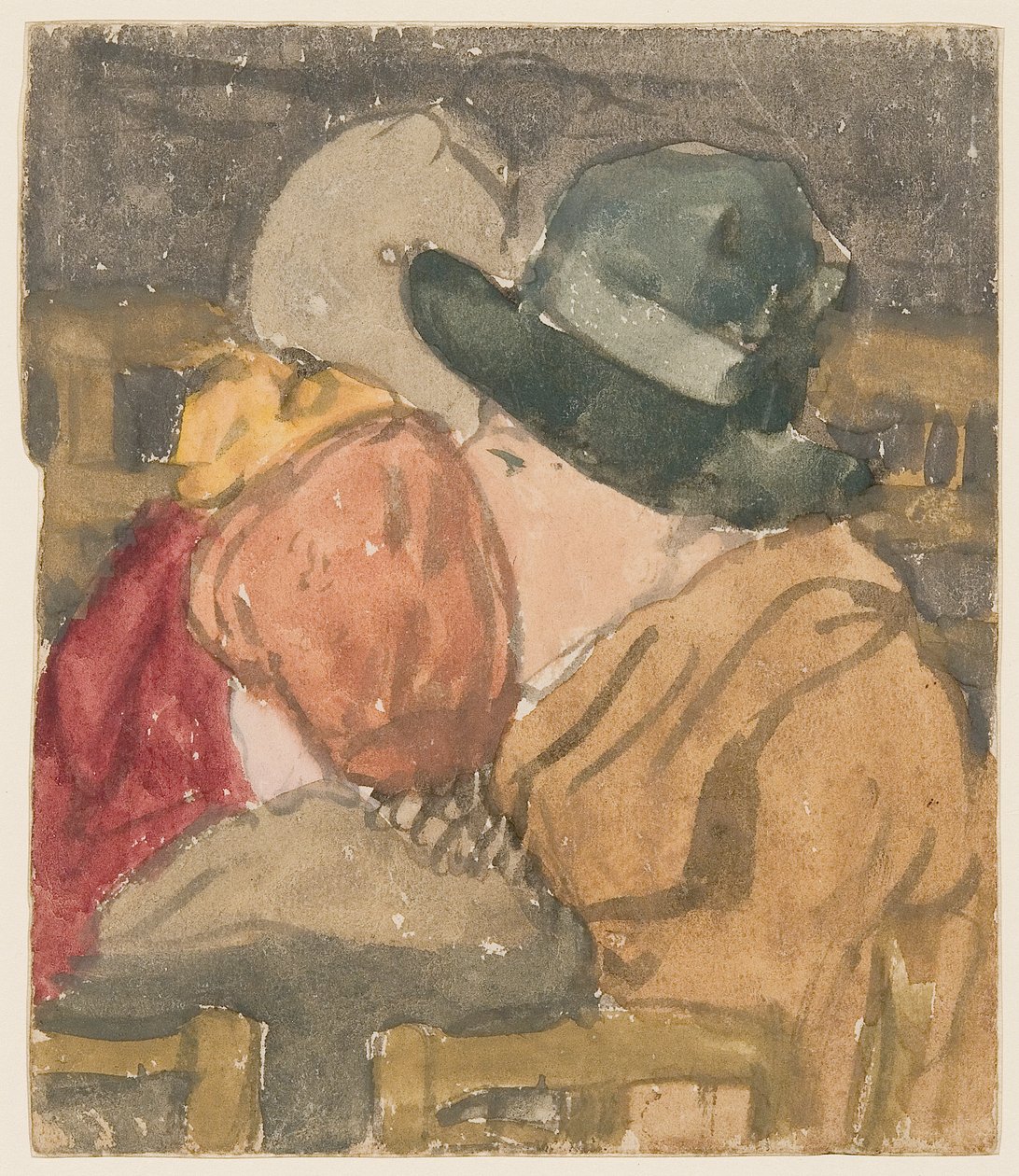 Hahmoja kirkossa (akvarelli paperille) tekijältä Gwen John