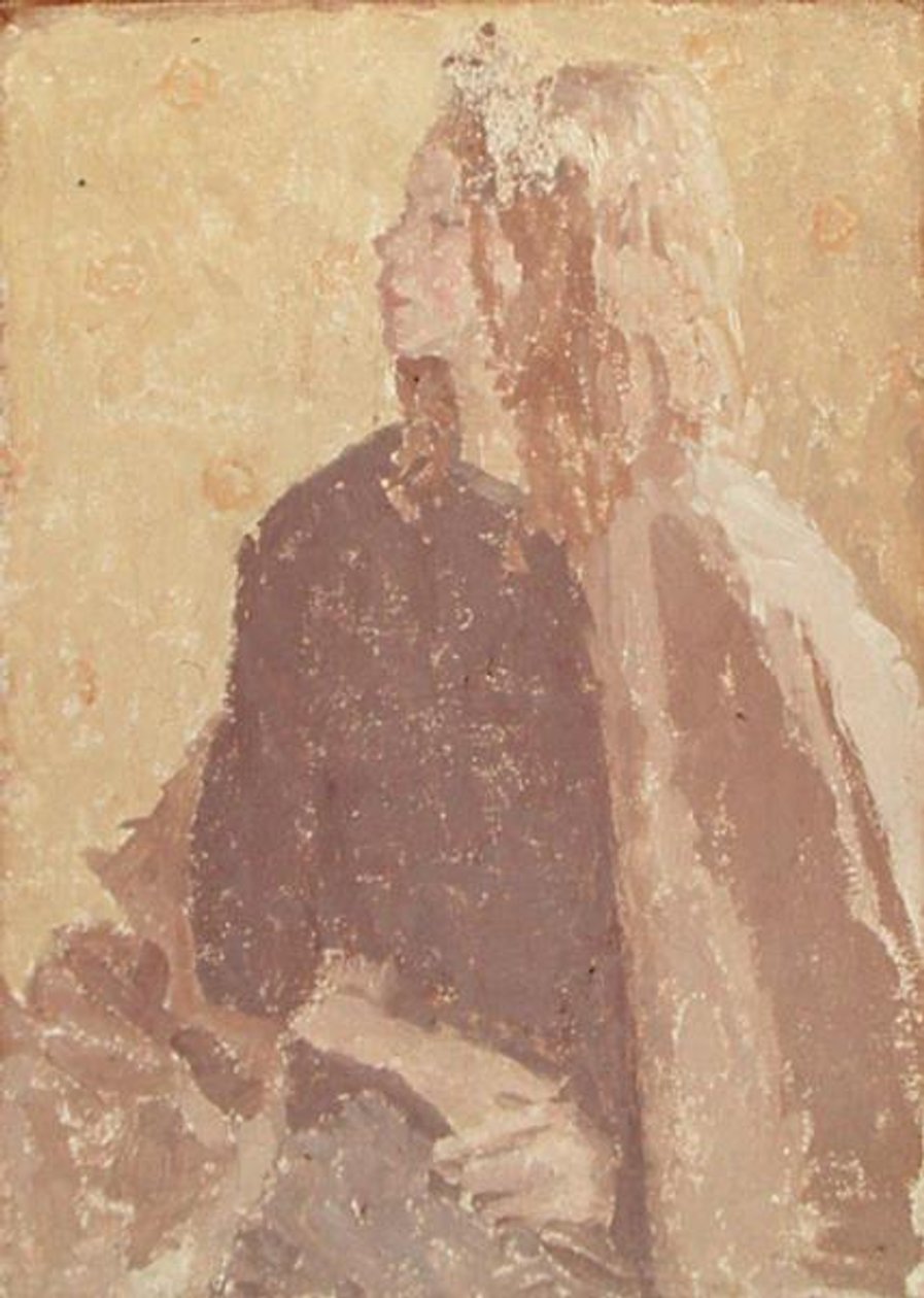Tyttö profiilissa (öljy ja liitu kankaalle) tekijältä Gwen John
