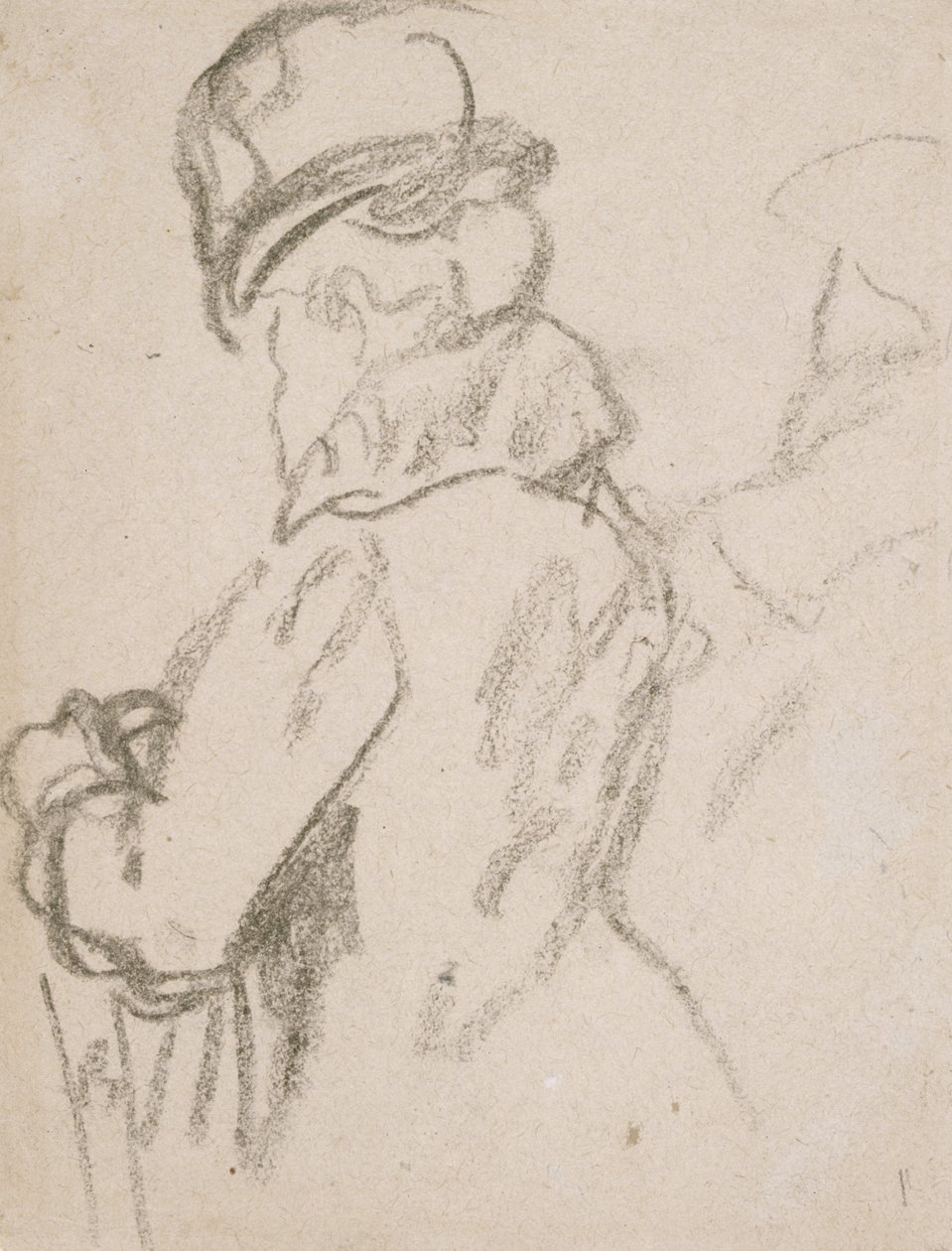 Mademoiselle Pouvereau (hiili paperille) tekijältä Gwen John