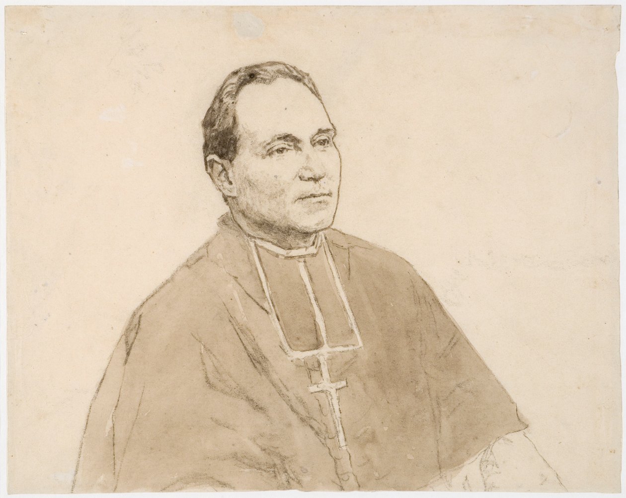 Kardinaalin muotokuva (hiili ja akvarelli paperille) tekijältä Gwen John