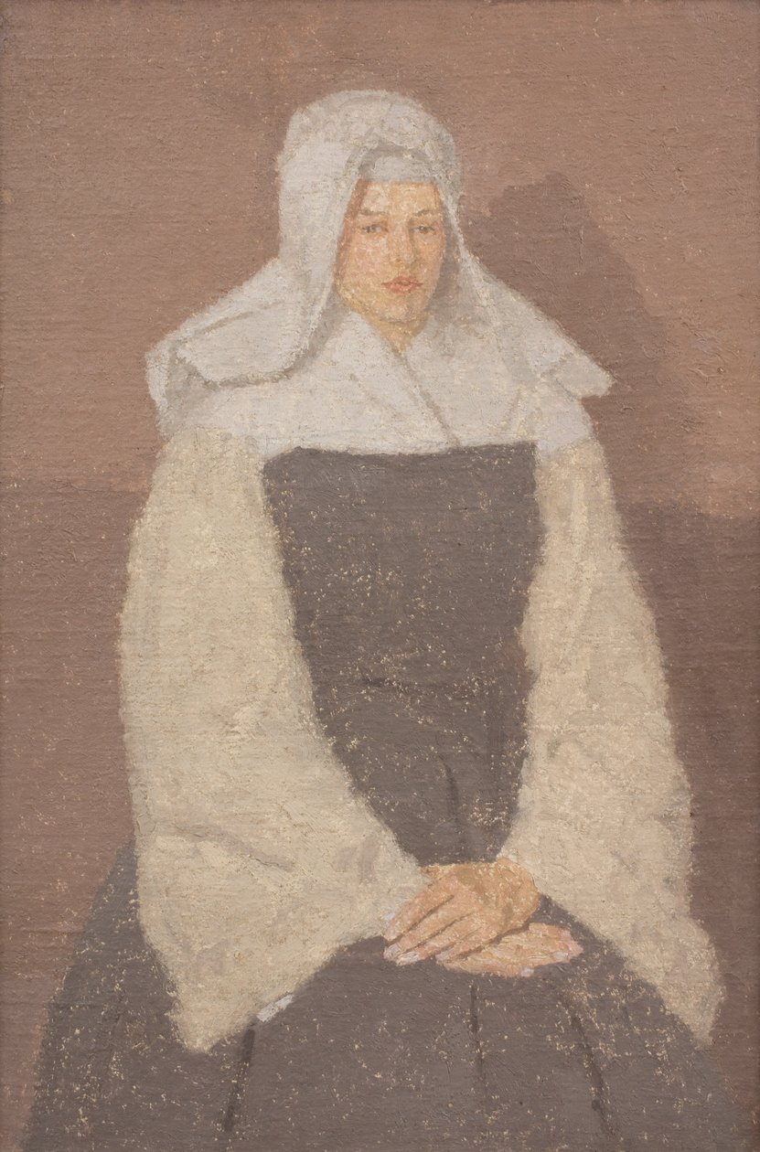 Nuoren nunnan muotokuva, n. 1918-19 (öljy kankaalle). tekijältä Gwen John