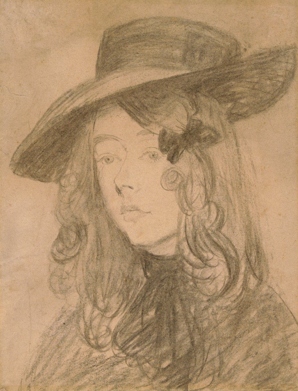 Winifred John isossa hatussa (hiili paperille) tekijältä Gwen John