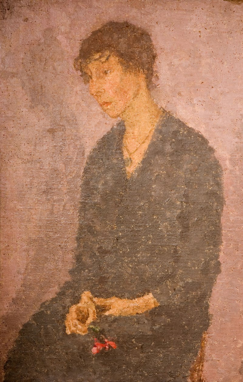 Nainen kädessään kukkaa, 1908-1922. tekijältä Gwendolen Mary John
