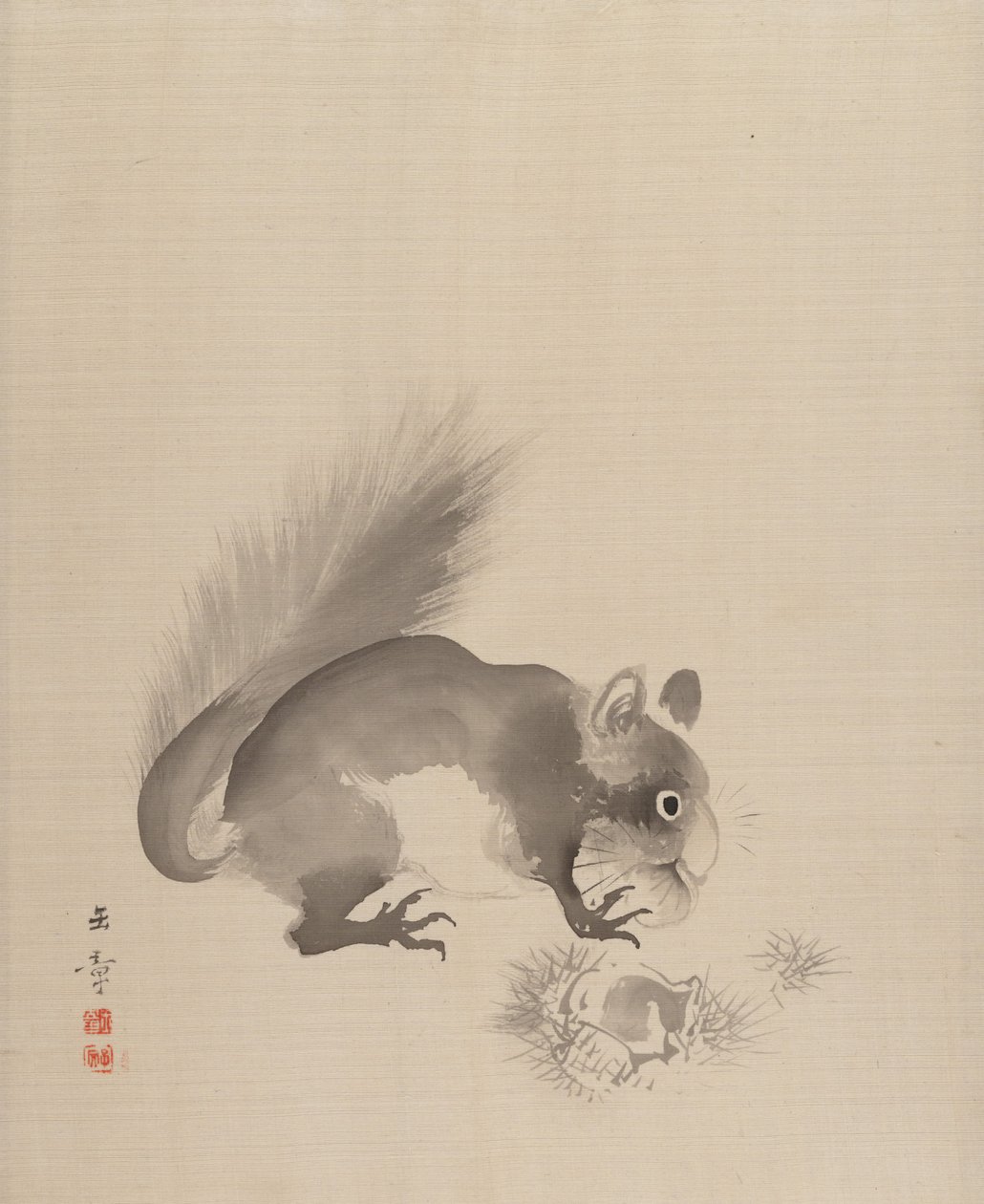Orava syö kastanjoita, 1887-92. tekijältä Gyokusho Kawabata