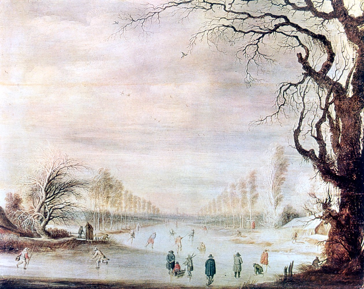 "Talvimaisema luistelijoiden kanssa", c1606-1643 tekijältä Gysbrecht Leytens
