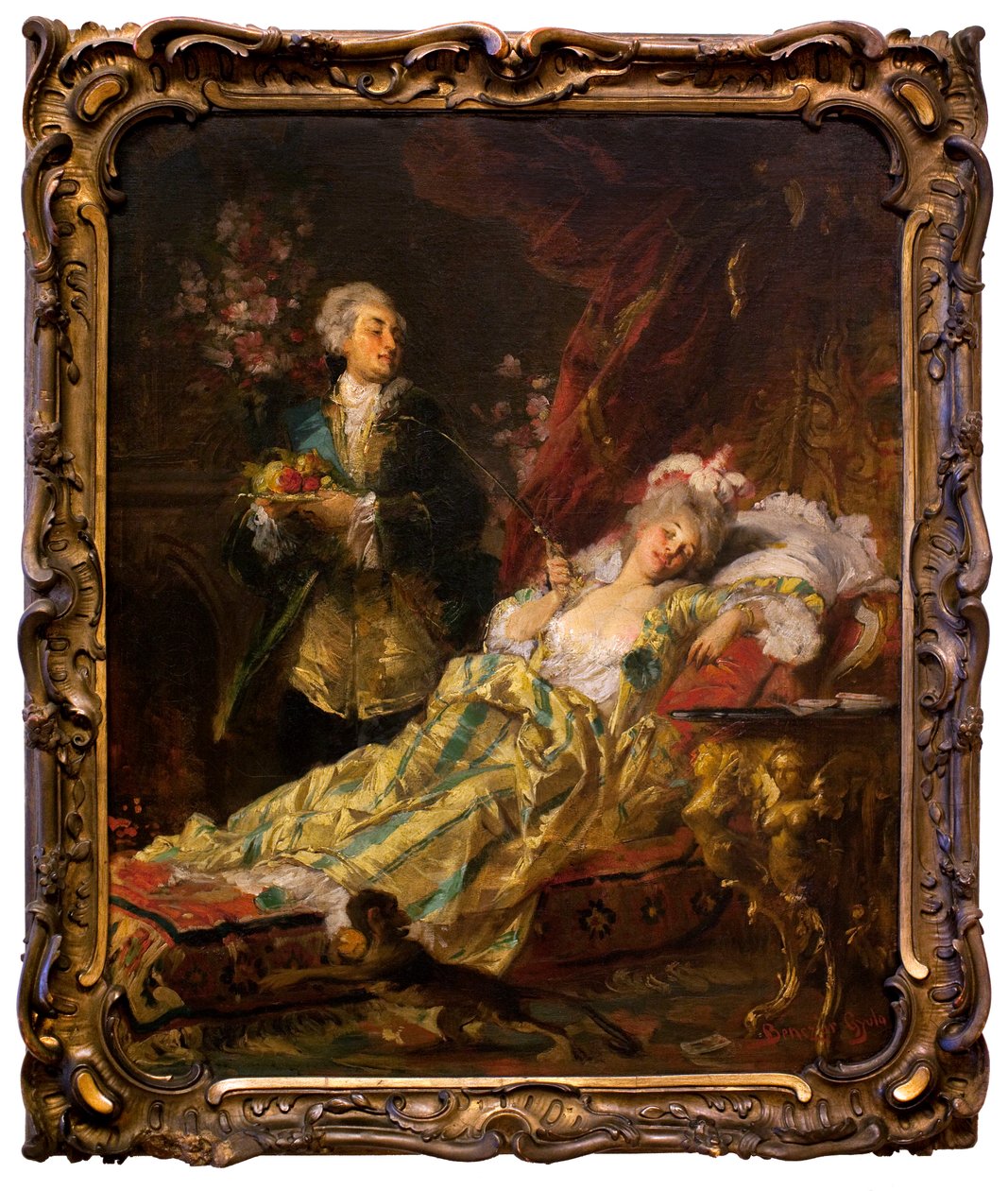 Ludvig XV (1710-1774) ja Madame Du Barry. (Jeanne Becu, joka tunnetaan nimellä de Cantigny tai de Vaubernier tekijältä Gyula Benczúr