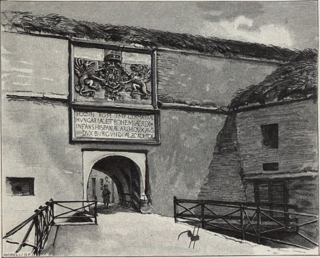 Komárnon vanhan linnoituksen portti, 1890-luku tekijältä Gyula Háry