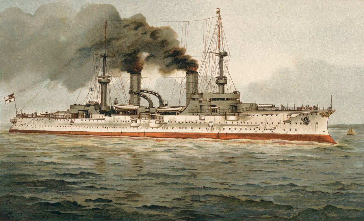 S.M. Grosse Kreuzer "Furst Bismarck" (H.M. Great Cruiser "Prince Bismarck") 1899 tekijältä H. Graf