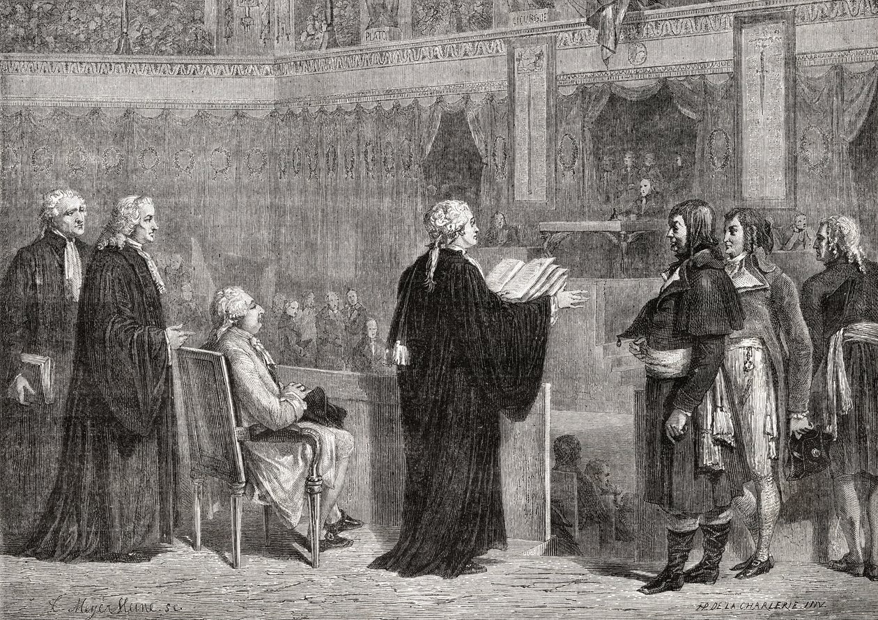 Kuningas Ludvig XVI (1754-1793) ennen konventtia, 26. syyskuuta 1792 tekijältä H. de la Charlerie