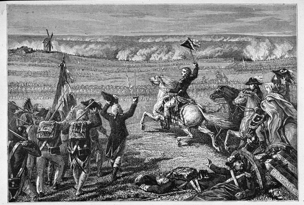 Valmyn taistelu, 20. syyskuuta 1792, kaiverrus Charles Maurand tekijältä H. de la Charlerie