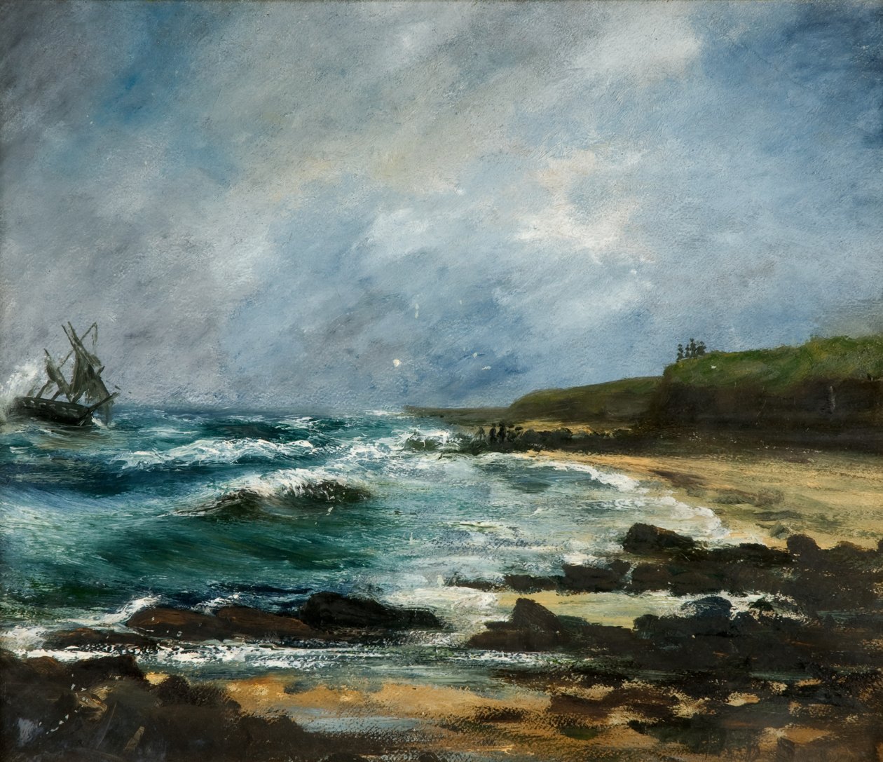 Venäläisen ketchin Julerneckin hylky Marsden Cliffsin edustalla tekijältä H.C.B. Scott