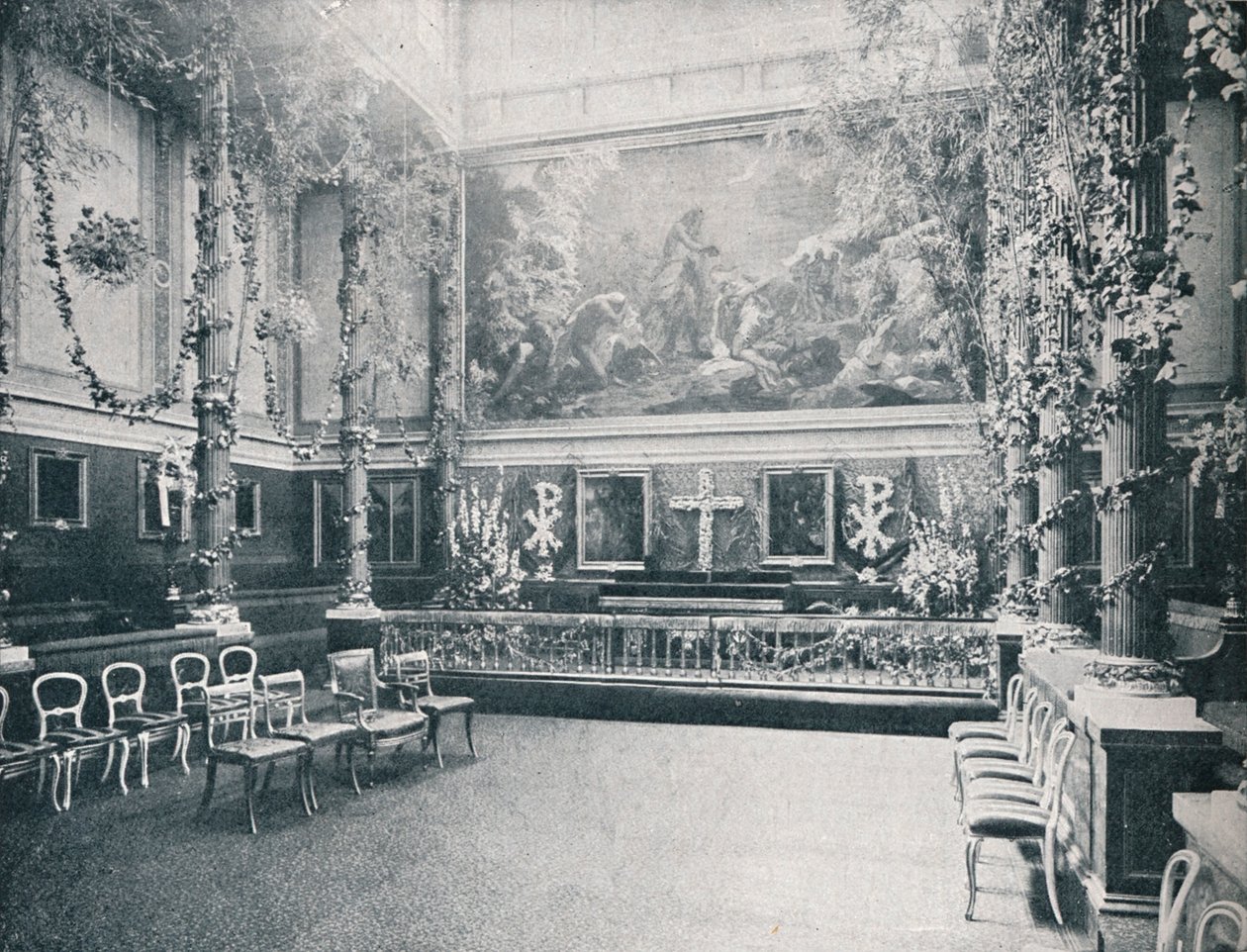 Buckinghamin palatsin yksityinen kappeli, n. 1910 1911 tekijältä HN King